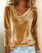 Sade | Luxurious Velvet Drape-Neck Top