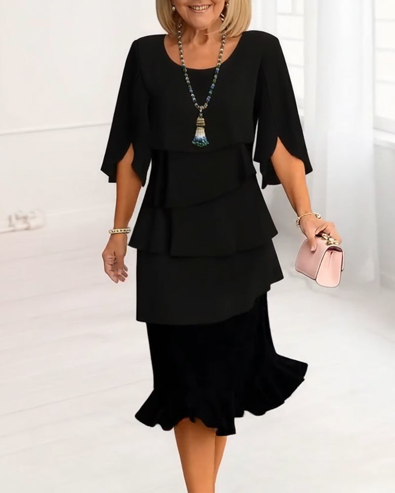 Selena | Tiered Ruffled Midi Dress
