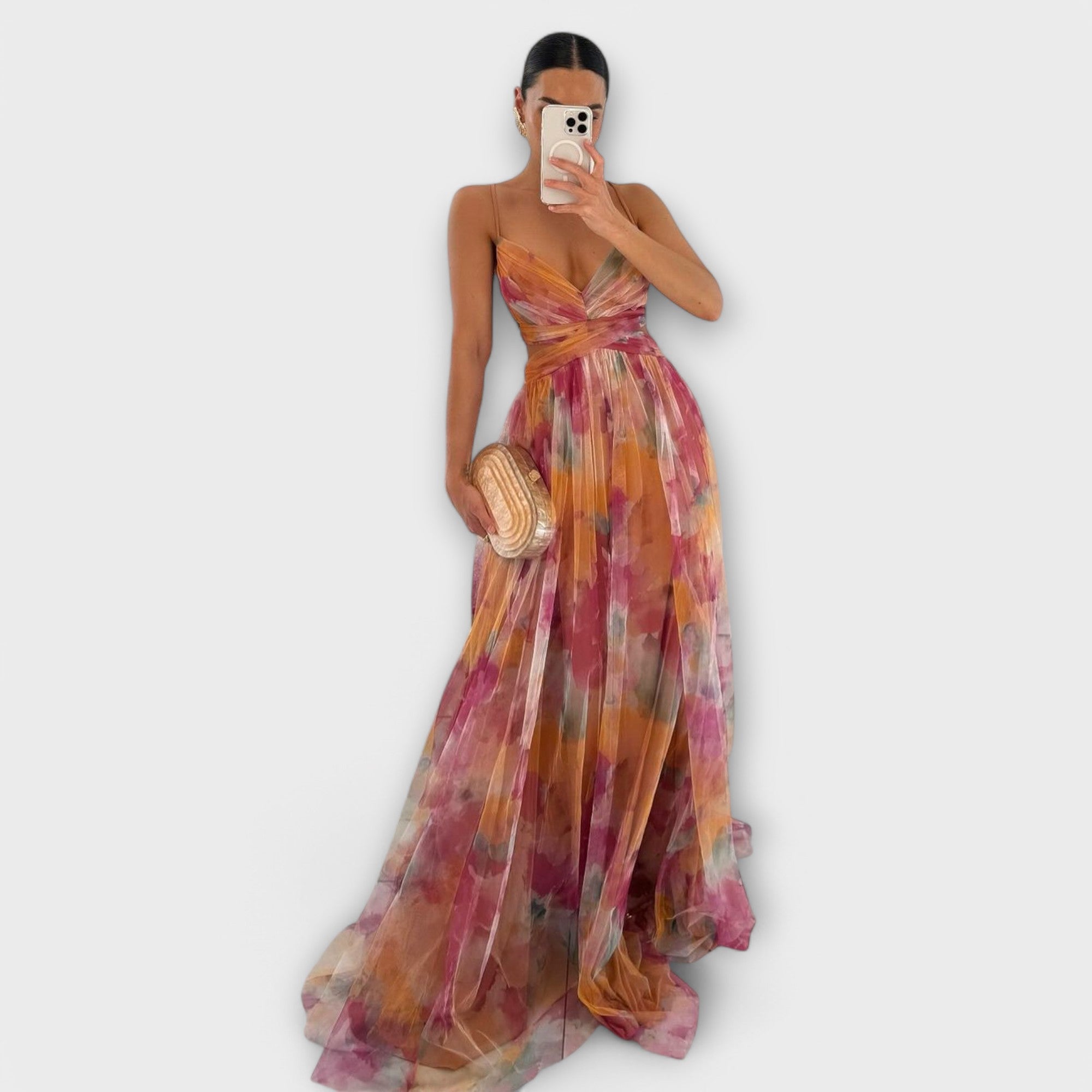Elisa | Mesh Maxi Dress - Elegant and Figure-Shaping