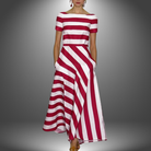 Minka | Striped a-Line Maxi Gown