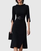 Zaya | Classic Black Midi Dress