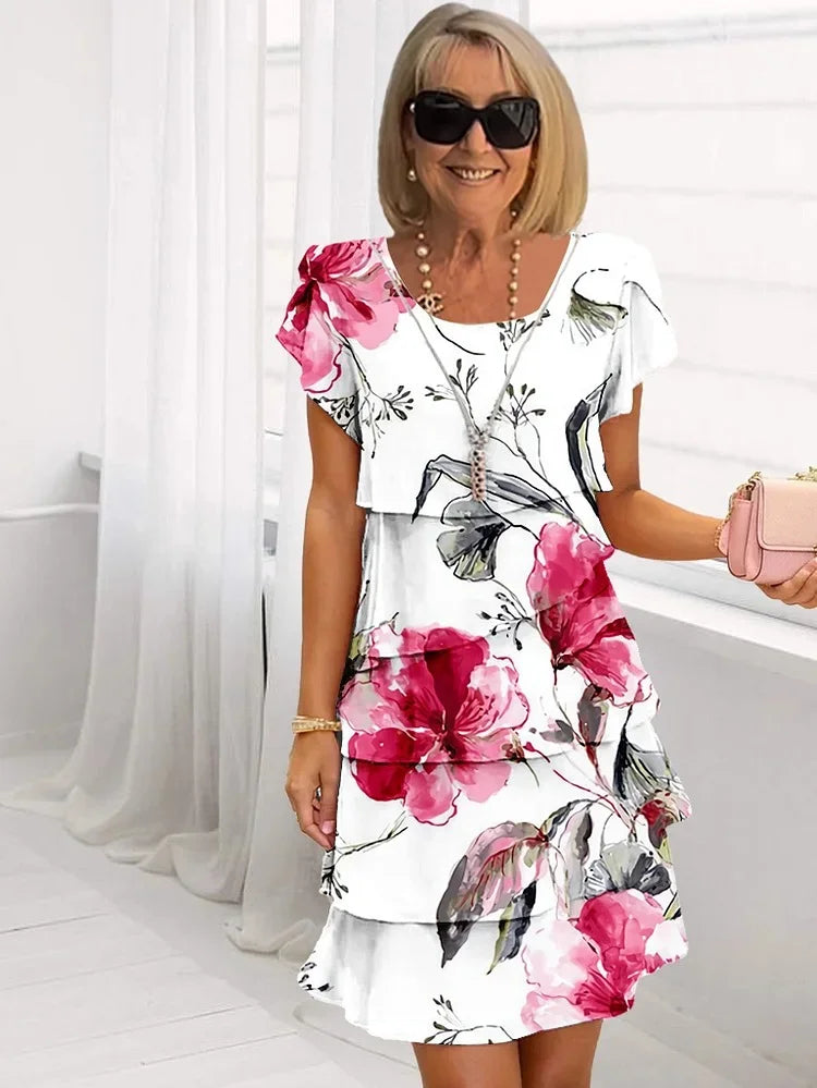Lakeshia | Ruffled Floral Pleated Dress