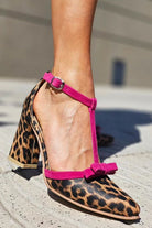 Hattie | Green Leopard Print Sandals with Colorful Accent