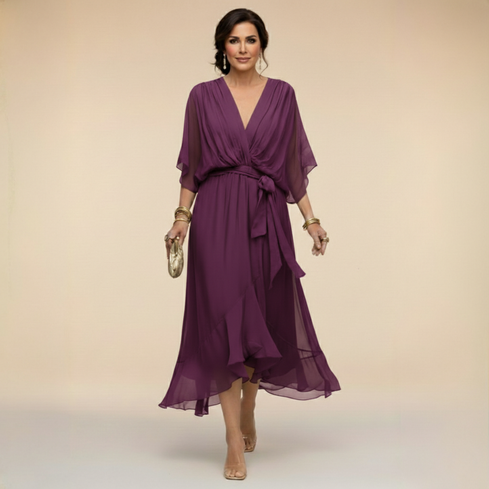 Chloe | Effortlessly Flattering Dress-Purple