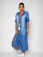 Goldie | Chic Denim Maxi Dress