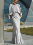 Tia | Elegant V-Neck Backless Sleeve Dress