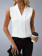 Riya | Sleeveless V-Neck Blouse