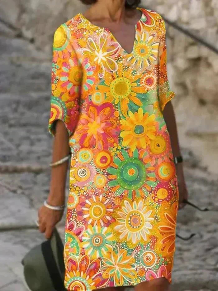 Brianna | Vibrant Floral Midi Dress