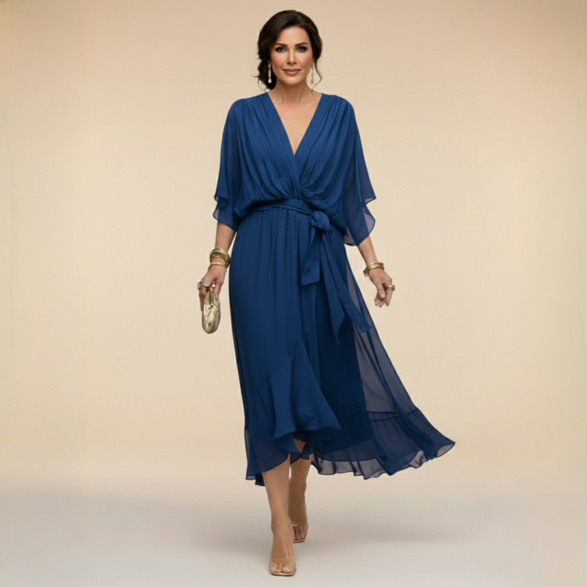 Adley | Effortlessly Flattering Dress-Navy Blue