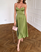 Aliya | Strapless Elegant Midi Dress