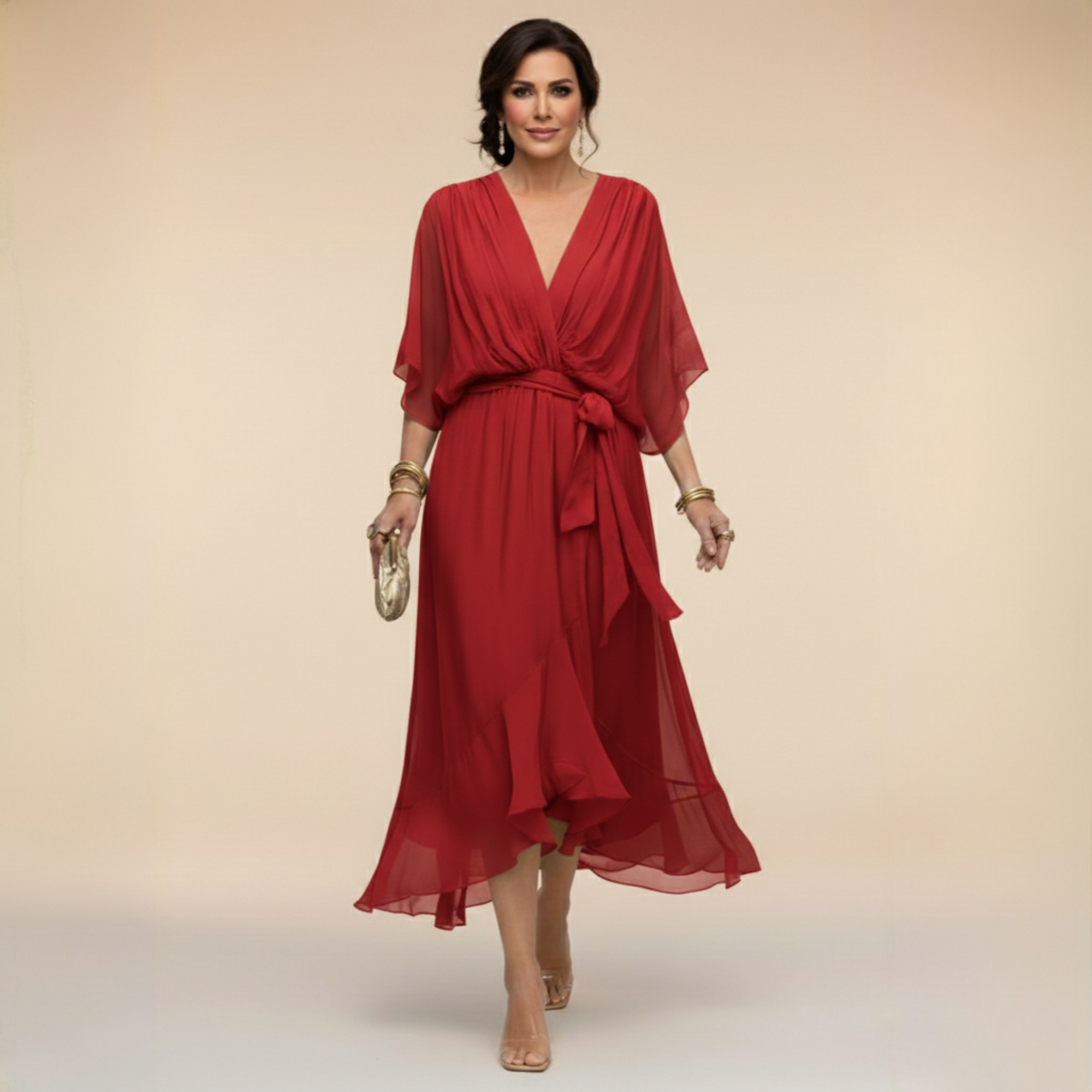 Philippa | Effortlessly Flattering Dress-Wine Red