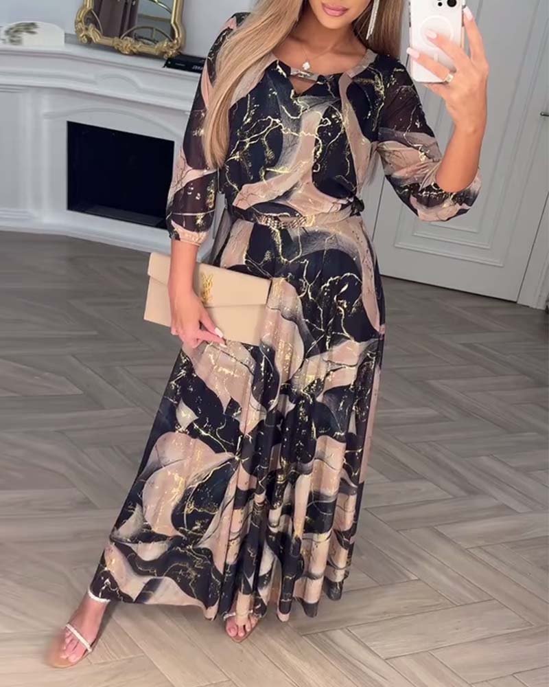 Sorcha | Printed Waist-Defined Dress