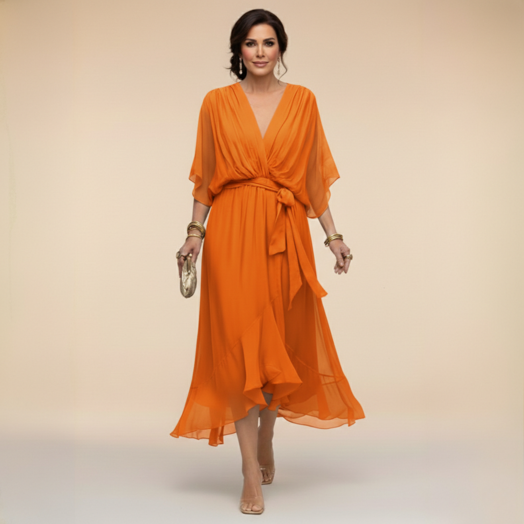 Luella | Effortlessly Flattering Dress-Orange