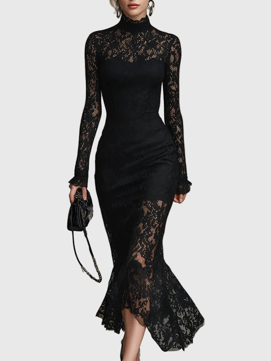 Dawn | Elegant Lace Fishtail Maxi Dress