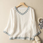 Claire | Pattern V-Neck Blouse