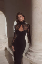 Lorelai | Lace Panel Maxi Dress – Black