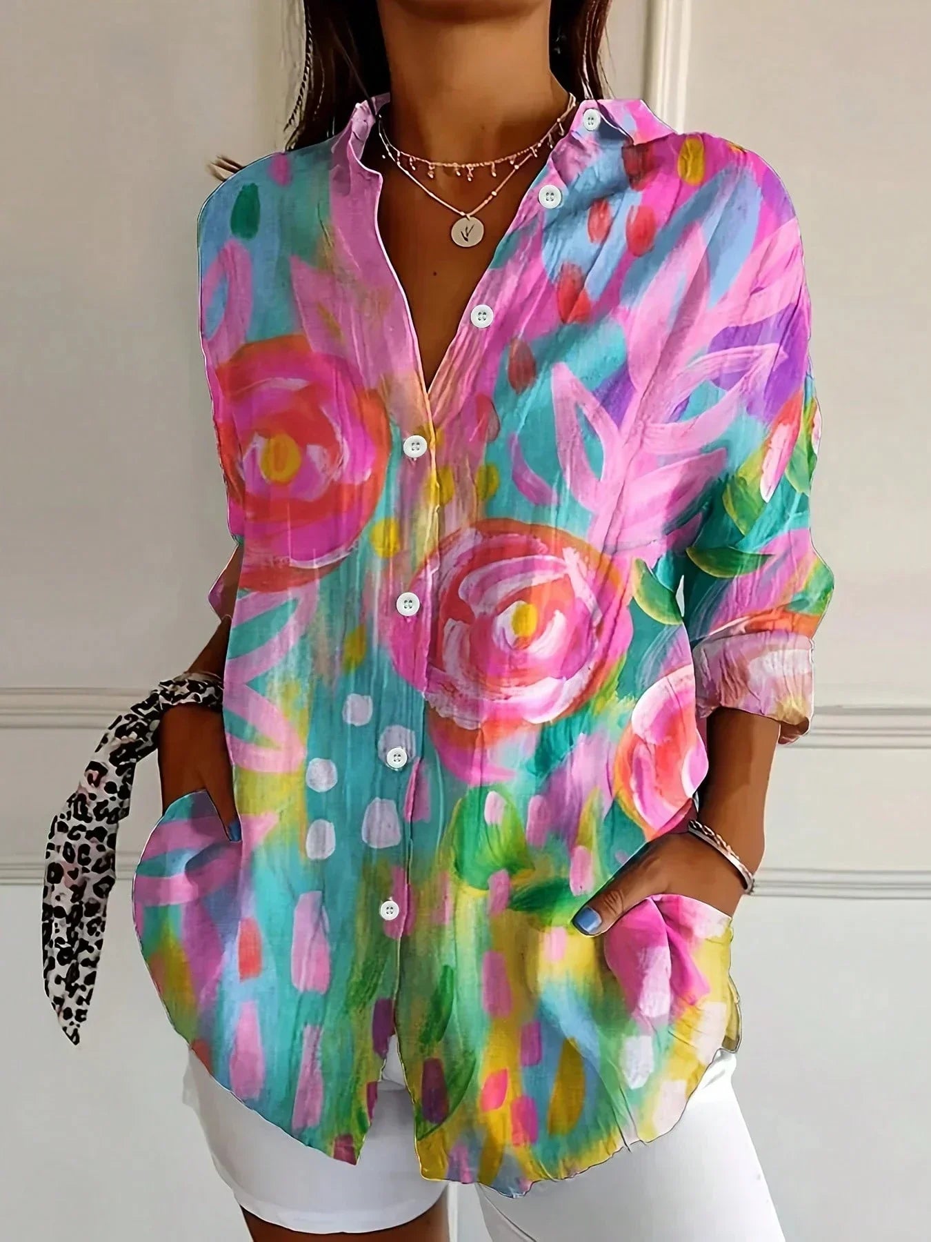 Mychelle | Colorful Blouse with Playful Print