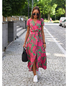 Leeza | Stylish V-Neck Floral Dress