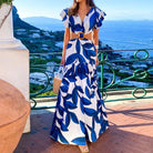 Liv | Summer Butterfly Maxi: Women's Fashion V-Neck Backless Dress