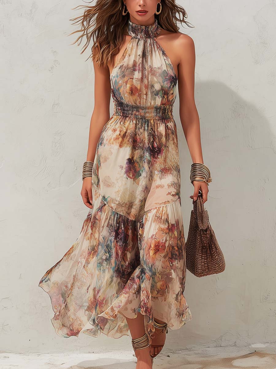 Mhairi | Vintage Floral Soft Midi Dress