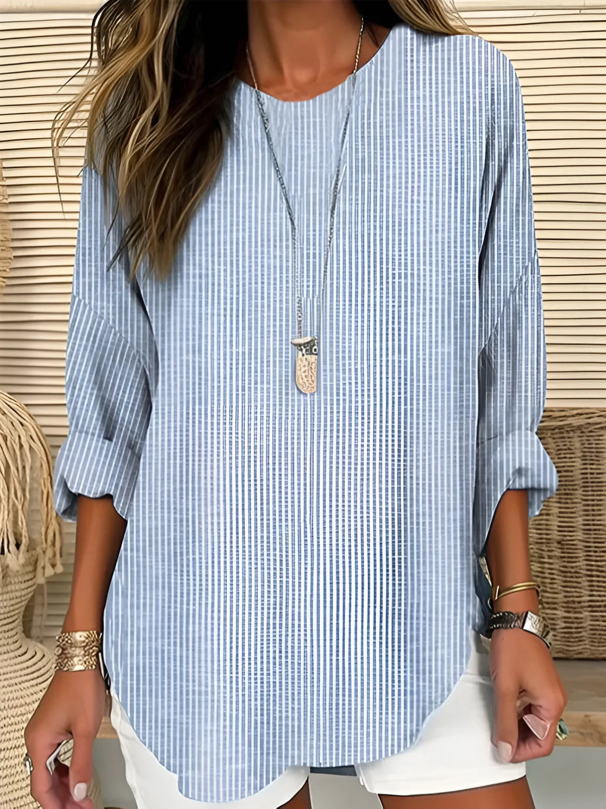 Leland | Trendy Striped Blouse