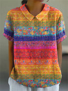 Macaria | Floral Striped Shirt