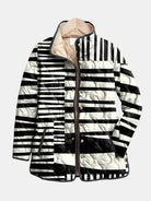 Lillianna | Black and White Abstract Quilted Jacket