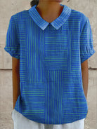 Iryna | Striped Geometric Shirt