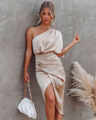 Malia | Elegant Satin Midi Dress