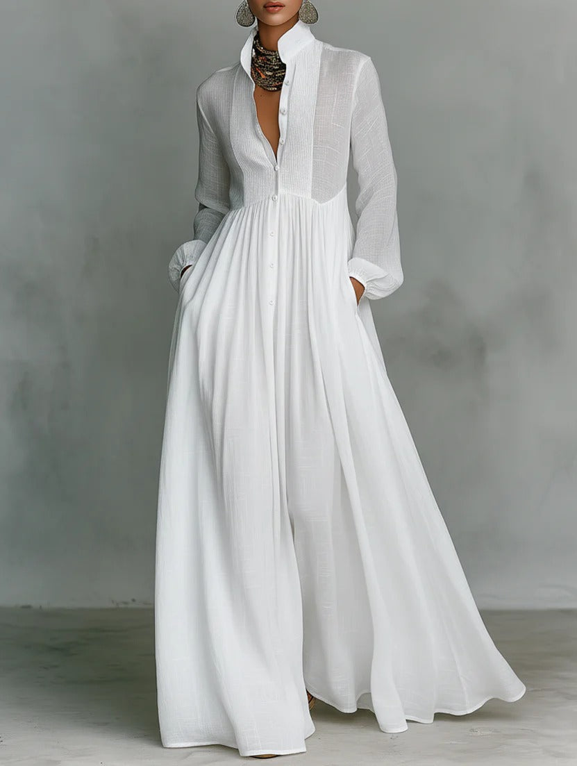 Evie | Flowing Button-Front Maxi Dress
