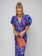 Kasidy | Pleated Sleeve Colourful Dress